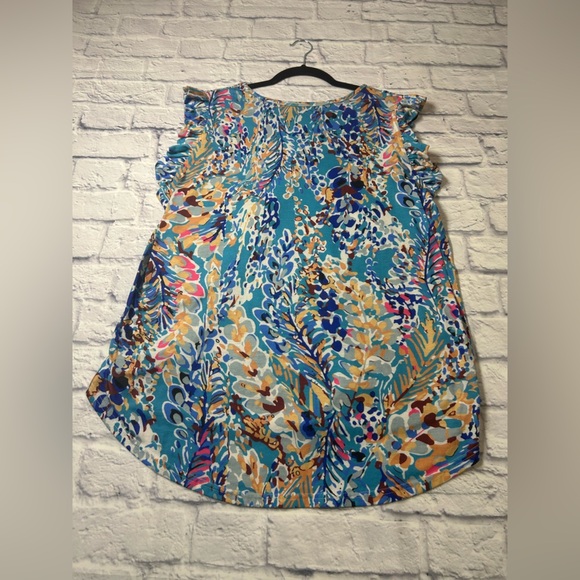 Floral Sleeveless Top - Multicolor, “Lilly Inspired” Size 2X - Picture 3 of 6